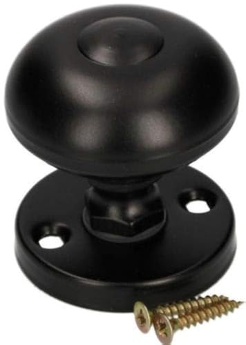 KOTARBAU® Türknopf Ø 55 mm Metall Türknauf Drehbar Kugelknauf Rund Türgriff Türdrucker Türklinke Rosette Feststehend Pulverbeschichtet (Schwarz) von KOTARBAU