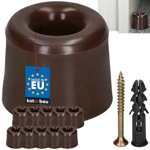 KOTARBAU® Türstopper Boden zum Schrauben - - - Bodentürstopper - Bodenmontage - Türstopper - aus Gummi (Braun, 10er Set) von KOTARBAU