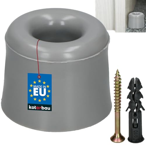 KOTARBAU® Türstopper Boden zum Schrauben - Grau - 27 mm - Bodentürstopper - Bodenmontage - Türstopper - aus Gummi von KOTARBAU