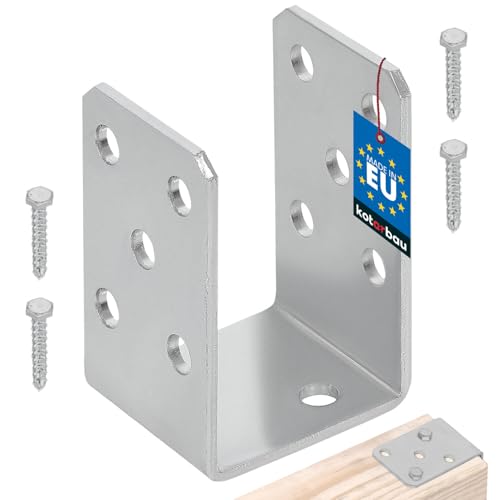 KOTARBAU® U-Pfostenträger zum Aufschrauben 60 mm Feuerverzinkt Silber Die perfekte Lösung für die Verbindung verschiedener Elemente von KOTARBAU
