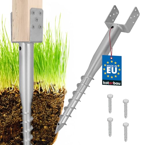 KOTARBAU® U Pfostenträger zum Einschrauben 120x720mm verzinkter Stahl Einschlaghülse Einschlagbodenhülse Pfostensockel U-Bolzen Erdanker Erdungsspieß Anker für Holzpfosten Pavillon-Zäune Gartenzaun von KOTARBAU