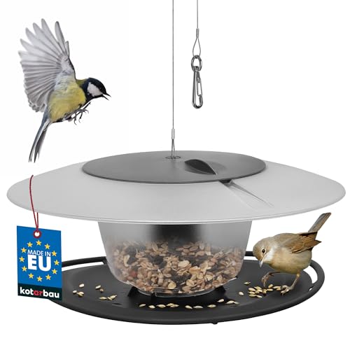 KOTARBAU® Vogelhaus zum Aufhängen Vogelfutterhaus aus Kunststoff Rund Vogelfutterspender Futterhaus für Vögel Vogelhäuschen Futterstationen für Wildvögel Vogelhaus Balkon Vogel Futterhaus ⌀ 250 mm von KOTARBAU