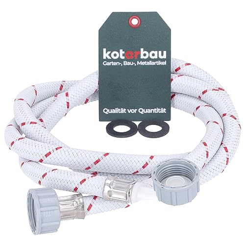 KOTARBAU® Waschmaschinen Zulaufschlauch 1,5M x ⌀ 13 mm Panzerschlauch Spülmaschine Schlauch 3/4 Zoll Bogen/Gerade Geschirrspüler Ersatzteile Zulaufschlauch mit Dichtung Wasserzulaufschlauch von KOTARBAU