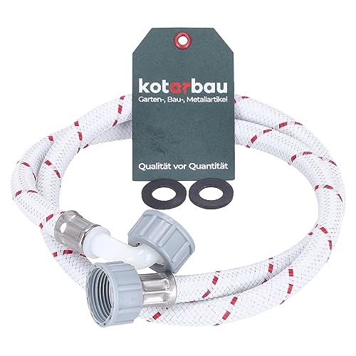 KOTARBAU® Waschmaschinen Zulaufschlauch 1M x ⌀ 13 mm Panzerschlauch Spülmaschine Schlauch 3/4 Zoll Bogen/Gerade Geschirrspüler Ersatzteile Zulaufschlauch mit Dichtung Wasserzulaufschlauch von KOTARBAU