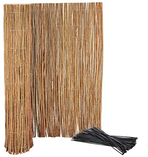 KOTARBAU® Weidematte Weidesichtschutzmatte für Balkon Terrasse Garten 90x300cm Stabiler Sichtschutz Natürlicher Verzinktem Draht Für Hohe Stabilität mit Kabelbinder von KOTARBAU