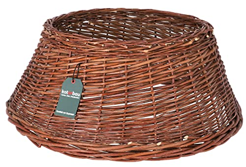 KOTARBAU® Weihnachtsbaum Rock aus Weide Ø 60 cm, Dunkel Braun Christbaumständer aus Rattan Natur, Weihnachtsbaumkorb, Weihnachtsbaumständer Hülle, Deko Tannenbaumständer Standfuß von KOTARBAU