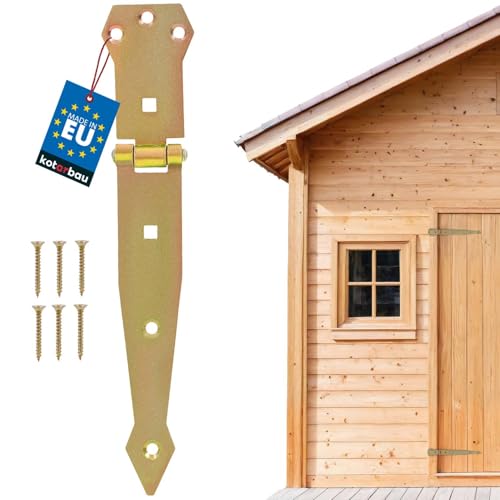 KOTARBAU® Werfgehänge 200 mm Torscharnier Türband Verzinkt Ladenband Kreuzgehänge Türscharnier Band Scharnier Zierscharniere Gelb Rostfrei von KOTARBAU