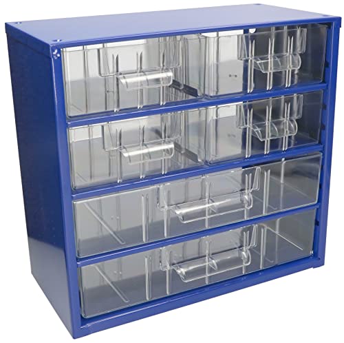 KOTARBAU® Werkstatt-Aufbewahrungsbox mit Schubfächern 306x282x155 Sortierkasten 4M2G Kleinteilemagazin Metall Dunkelblau von KOTARBAU