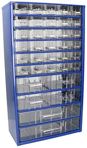 KOTARBAU® Werkstatt-Aufbewahrungsbox mit Schubfächern 555x305x150 Sortierkasten 30K4M2G Kleinteilemagazin Blau Metall von KOTARBAU