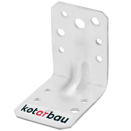 KOTARBAU® Winkel Winkelverbinder 60x60x45 mm Schwerlastwinkel aus feuerverzinkter Stahl Eckwinkel mit Sicke Blechwinkel Metallwinkel 90 Grad Stahlwinkel Winkelprofil Bauwinkel Stuhlwinkel von KOTARBAU