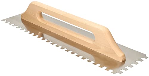 KOTARBAU® Zahnglättekelle aus Edelstahl 480 mm Zahnung 10x10 mm mit Holzgriff von KOTARBAU