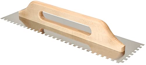 KOTARBAU® Zahnglättekelle aus Edelstahl 480 mm Zahnung 8x8 mm mit Holzgriff von KOTARBAU