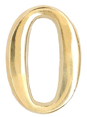 KOTARBAU® Ziffer „0” Messing Selbstklebend 5 cm aus Messing für Haustüren von KOTARBAU