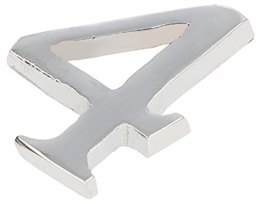 KOTARBAU® Ziffer „4” Chrom Selbstklebend 5 cm aus Messing für Haustüren von KOTARBAU