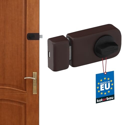 KOTARBAU® Zusatzschloss 3 Farben Kastenschloss Türzusatzschloss Türschloss Schloss Drehknauf Zusatzsicherung Kastenzusatzschloss ohne Zylinder (Braun) 50 mm von KOTARBAU