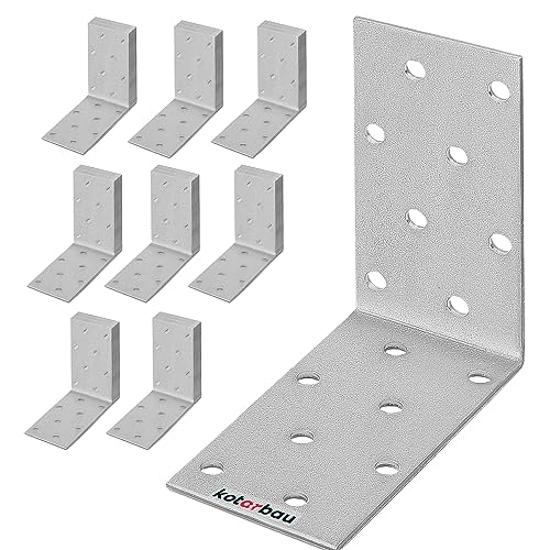 KOTARBAU 100er Set Winkelverbinder 75 x 75 x 40 mm Verzinkt Stahl Bauwinkel Montagelöcher Möbelwinkel Schwerlast Holzverbinder Montagewinkel Stuhlwinkel von KOTARBAU