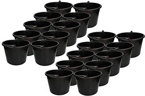 KOTARBAU 20er Set Baueimer 16L aus Kunststoff Putzeimer Mörteleimer Zementeimer Wassereimer Garteneimer Kunststoff-Eimer Schwarz von KOTARBAU
