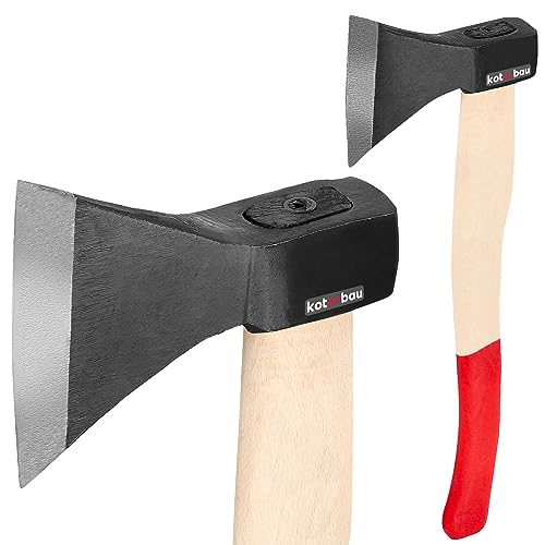 KOTARBAU Axt Geschmiedet 0.9 kg Gesamtlänge 488 mm mit Holz-Stiel Axt zum Holzspalten Spaltbeil Spalthammer Holzhacken Beil von KOTARBAU