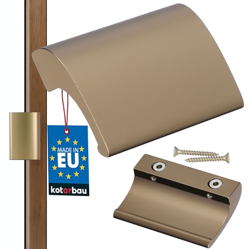 KOTARBAU Balkontürgriff Aluminium Balkongriff Gold Terrassentürgriff DE LUXE Sicher Raucher Türoptik Schließen Griffmuschel Universal Ziehgriff von KOTARBAU