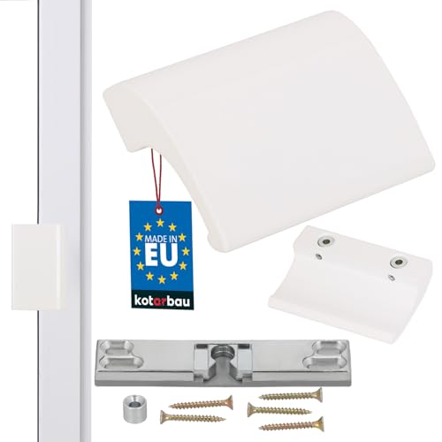 KOTARBAU Balkontürschnapper Balkontürgriff Aluminium Weiss Terrassentürgriff Balkongriff Sicher Raucher Türoptik Schließen Griffmuschel Universal Ziehgriff von KOTARBAU