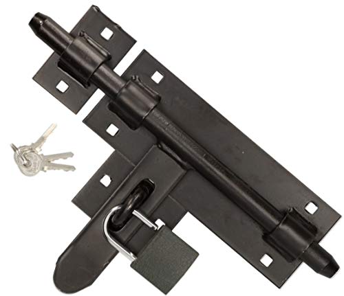 KOTARBAU Bolzenriegel 270 mm Mit Vorhängeschloss Links/Rechts Schubriegel Torschieber Überwurfriegel Beidseitig Torriegel Türriegel Türschlossriegel von KOTARBAU