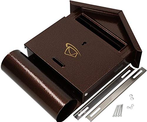 KOTARBAU Briefkasten 340x260x55 mm Zeitungsfach Wand Zaun Ständer Verzinkt B6 Wetterbeständig Verschiedene Farben Robust Universal Verschließbar (Altes Gold) von KOTARBAU