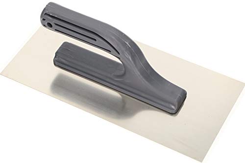 KOTARBAU Edelstahl Glättkelle ohne Zahnung 270 x 128 mm zum Verlegen von Fliesen Glättscheibe Traufel Edelstahlkelle mit Kunststoffgriff unentbehrlich beim Fliesen von KOTARBAU
