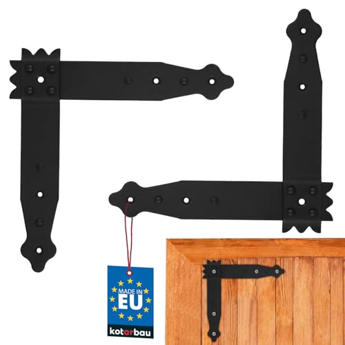 KOTARBAU® Fensterwinkel 200 x 200 x 35 mm 1 Paar Bauwinkel Flachwinkel Eckwinkel Winkel Zierwinkel Pulverbeschichtung Schwarz Holzverbinder Verbinder von KOTARBAU