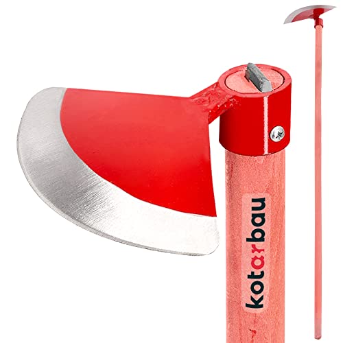 KOTARBAU Gartenhacke Halbrund 220 x 105 mm mit Stiel 119 cm Gartenhacke Unkrauthacke Pflanzhacke Gartenwerkzeug zum Umpflanzen Jäten Gartenpflege von KOTARBAU