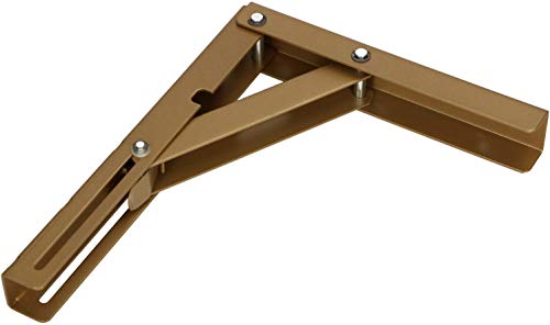 KOTARBAU Klappkonsole 200 x 165mm Halter Stahl Träger Wandhalter Klammern Winkelregal Rostfrei Achse Regalträger Winkel Stütze Regalwinkel Schwerlast (Gold) von KOTARBAU