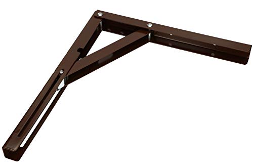 KOTARBAU Klappkonsole 300 x 260mm Halter Stahl Träger Wandhalter Klammern Winkelregal Rostfrei Achse Regalträger Winkel Stütze Regalwinkel Schwerlast (Braun) von KOTARBAU