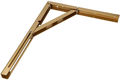 KOTARBAU Klappkonsole 400 x 300mm Halter Stahl Träger Wandhalter Klammern Winkelregal Rostfrei Achse Regalträger Winkel Stütze Regalwinkel Schwerlast (Gold) von KOTARBAU