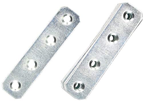 KOTARBAU® 100er Set Lochplatten 70 x 16 mm Verzinkt Silber Flachverbinder Holzverbinder Innen – Außenbereich Lochplatte Stahlverbinder Lochblech Flacheisen von KOTARBAU