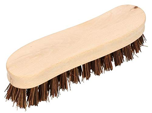 KOTARBAU Scheuerbürste S-Form 18 cm Holzgriff Braun Ergonomisch Effizient Wurzelbürste Reinigungsbürste Borsten aus Reiswurzeln Univer Schrubbbürste von KOTARBAU