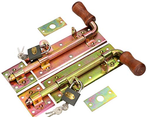 KOTARBAU® Torriegel 280mm Rechts Links Set 2St. mit Vorhängeschloss Türriegel Bolzenriegel Schlossriegel Schubriegel Riegelverschluss Torverschluss von KOTARBAU