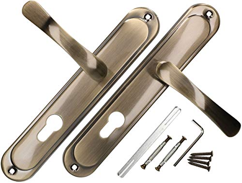 KOTARBAU Türdrücker 72 mm PZ Türgriff Patin Türbeschlag Türklinke Drückergarnitur Langschild Türdrückergarnitur Innentür Außentür Handgriff Torbeschlag von KOTARBAU