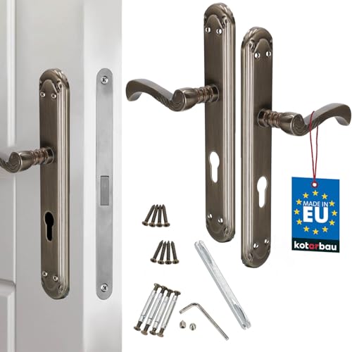 KOTARBAU Türdrücker 72 mm PZ Türgriff Türbeschlag Türklinke Drückergarnitur Langschild Türdrückergarnitur Innentür Außentür Handgriff Torbeschlag von KOTARBAU
