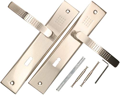 KOTARBAU Türdrücker 90 mm BB Türgriff Satin Türbeschlag Türklinke Drückergarnitur Langschild Türdrückergarnitur Innentür Außentür Handgriff Torbeschlag von KOTARBAU