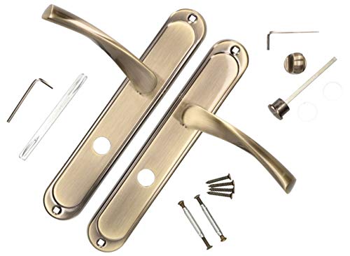 KOTARBAU Türdrücker 90 mm WC Türgriff Patin Türbeschlag Türklinke Drückergarnitur Langschild Türdrückergarnitur Innentür Außentür Handgriff Torbeschlag von KOTARBAU