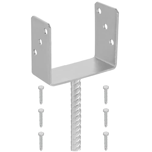 KOTARBAU® U Pfostenträger zum einbetonieren 141 mm Alle Größen Lichte Breite 51mm-161mm Riffelstahl Betonanker für Holzpfosten Feuerverzinkt Steindolle Fest Bodenhülse Stahl Anker von KOTARBAU