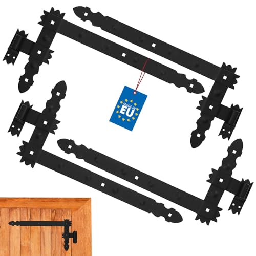 KOTARBAU® Winkelband mit Kloben 2 Paar Fensterladenband Winkelscharnier Türband Torband Schwarz Pulverbeschichtet Fensterband Baubeschlag 600 x 300 mm KOTARBAU® Winkelband mit Kloben 2 Paar Fensterladenband Winkelscharnier Türband Torband Schwarz Pulverbeschichtet Fensterband Baubeschlag 600 x 300 mm von KOTARBAU