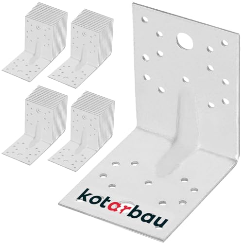 KOTARBAU® 50 Stk.Winkelverbinder 100x100x80mm mit Rippe Sicke Lochwinkel Bauwinkel Holzverbinder Balkenwinkel Verbinder Top - Qualität Winkel Silber KOTARBAU® 50 Stk.Winkelverbinder 100x100x80mm mit Rippe Sicke Lochwinkel Bauwinkel Holzverbinder Balkenwinkel Verbinder Top - Qualität Winkel Silber von KOTARBAU
