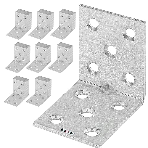 KOTARBAU Winkelverbinder 50 x 50 x 40 x 2 mm mit Sicke Verzinkt Stahl Bauwinkel Montagelöcher Möbelverbinder Schwerlast Holzverbinder Montagewinkel (100) von KOTARBAU