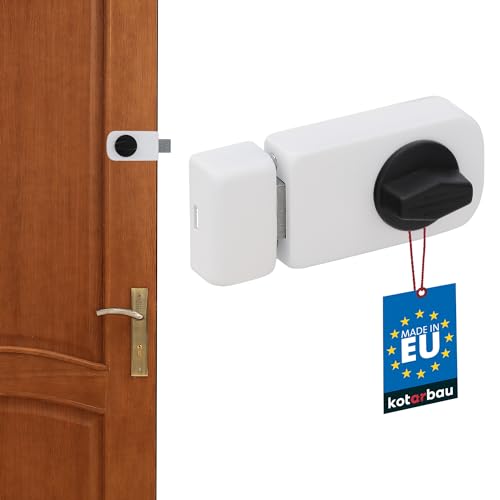 KOTARBAU® Zusatzschloss 3 Farben Kastenschloss Türzusatzschloss Türschloss Schloss Drehknauf Zusatzsicherung Kastenzusatzschloss ohne Zylinder (Weiß) 50 mm von KOTARBAU
