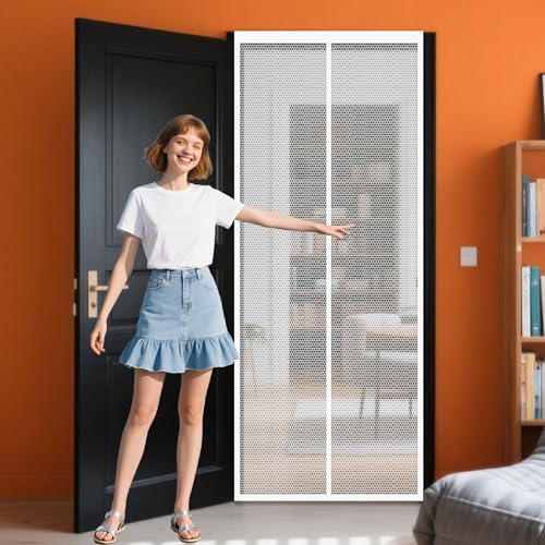 Fliegengitter Tür Magnet 132 x 199 cm Ohne Bohren mit Stärkere Magneten Türvorhang Fliegenschutz Schiebetür für Balkontür Wohnzimmer Schiebetür Terrassentür, Weiß Fliegengitter Tür Magnet 132 x 199 cm Ohne Bohren mit Stärkere Magneten Türvorhang Fliegenschutz Schiebetür für Balkontür Wohnzimmer Schiebetür Terrassentür, Weiß von KOUDU