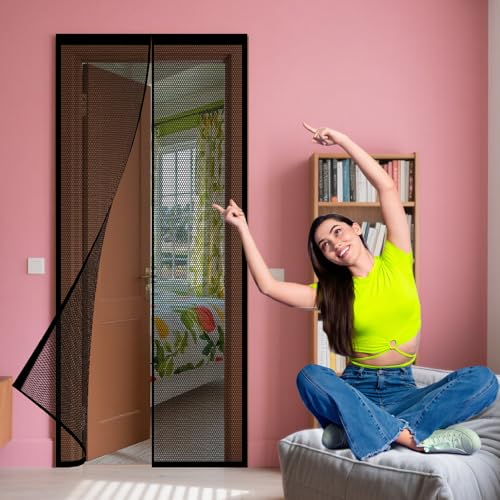 Fliegengitter Tür Magnet 94 x 195 cm Kinderleichte Klebemontage Insektenschutz Tür für Wohnzimmer Terrassentür, Schwarz Fliegengitter Tür Magnet 94 x 195 cm Kinderleichte Klebemontage Insektenschutz Tür für Wohnzimmer Terrassentür, Schwarz von KOUDU