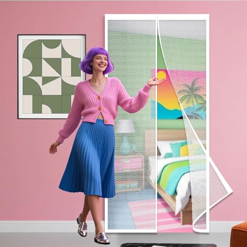 Magnet Fliegengitter Balkontür 109 x 268 cm Starken Magneten Fliegengitter Tür mit Stärkere Magneten für Balkon Und Terrassentüren, Weiß Magnet Fliegengitter Balkontür 109 x 268 cm Starken Magneten Fliegengitter Tür mit Stärkere Magneten für Balkon Und Terrassentüren, Weiß von KOUDU