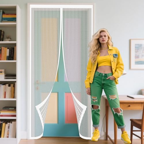 Magnet Fliegengitter Tür Insektenschutz 137 x 202 cm Zur Einfachen Montage Ohne Bohren Insektenschutz Balkontür Fliegenvorhang für Kellertür, Terrassentür, Wohnzimmer, Weiß Magnet Fliegengitter Tür Insektenschutz 137 x 202 cm Zur Einfachen Montage Ohne Bohren Insektenschutz Balkontür Fliegenvorhang für Kellertür, Terrassentür, Wohnzimmer, Weiß von KOUDU