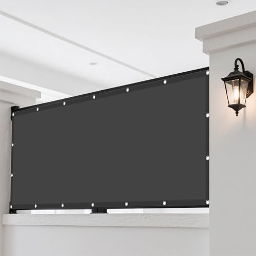 Sonnenschutz Sonnensegel 1.7 x 3.4 m Rechteckig Wasserdicht 98% UV Schutz Markise Balkon Ohne Bohren Ohne Bohren mit Ösen Segeltuch für Außenbereich Garten, Dunkelgrau Sonnenschutz Sonnensegel 1.7 x 3.4 m Rechteckig Wasserdicht 98% UV Schutz Markise Balkon Ohne Bohren Ohne Bohren mit Ösen Segeltuch für Außenbereich Garten, Dunkelgrau von KOUDU