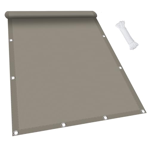 Sonnensegel Rechteckig 1.5 x 5 m, Wasserdicht 98% UV Schutz Maßgeschneiderte Sonnenschutzsegel inkl Befestigungsseile für Garten Terrasse, Taupe von KOUDU